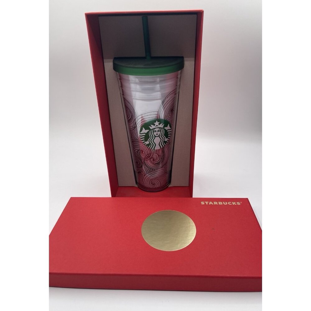 Starbucks Double Wall Acrylic Tumbler Ink Waves Abstract Dot Siren 24oz Abstract